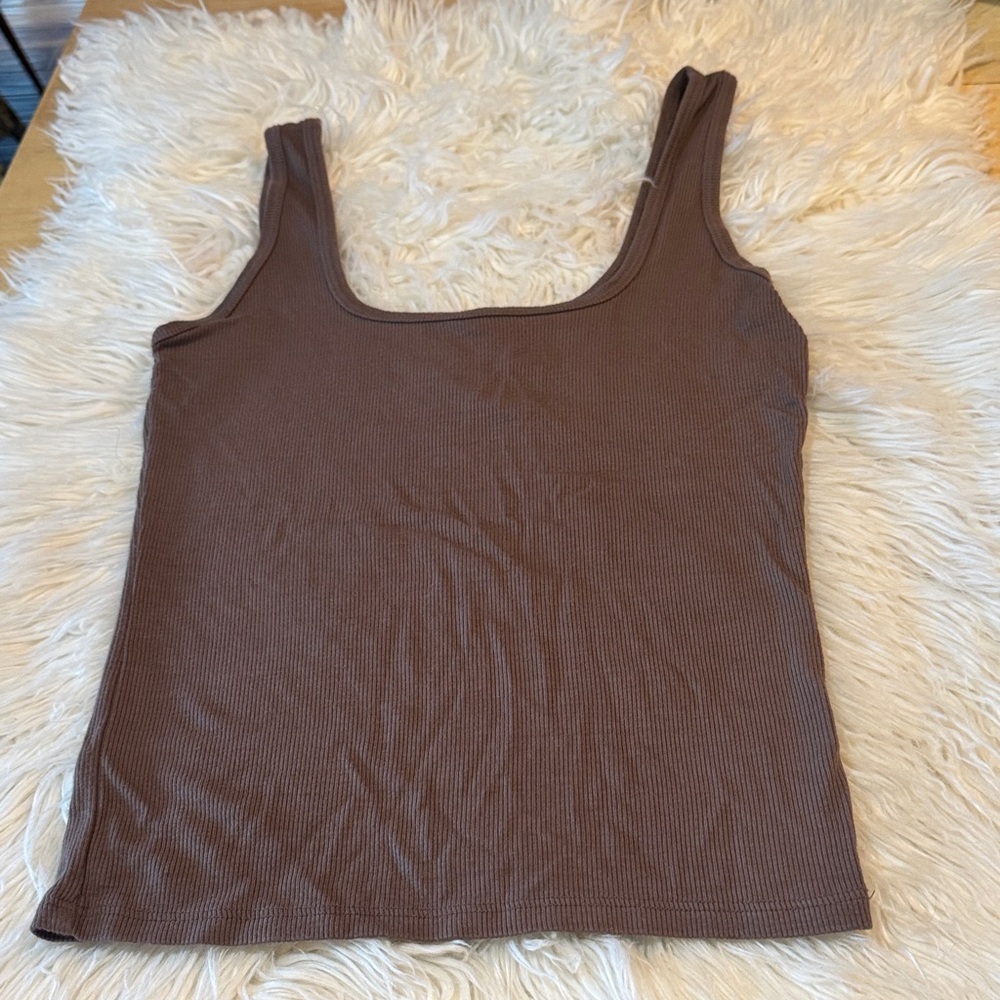 Joah BrownnRibbed scoop neck Tank Top